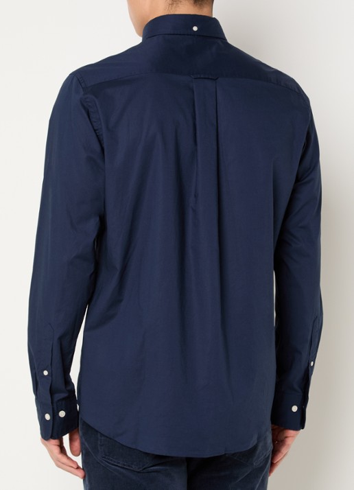Gant Regular fit overhemd met logoborduring - achterkant donkerblauw