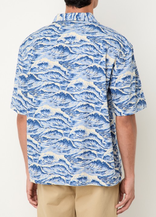Gant Regular fit overhemd met print - achterkant 2 lichtblauw
