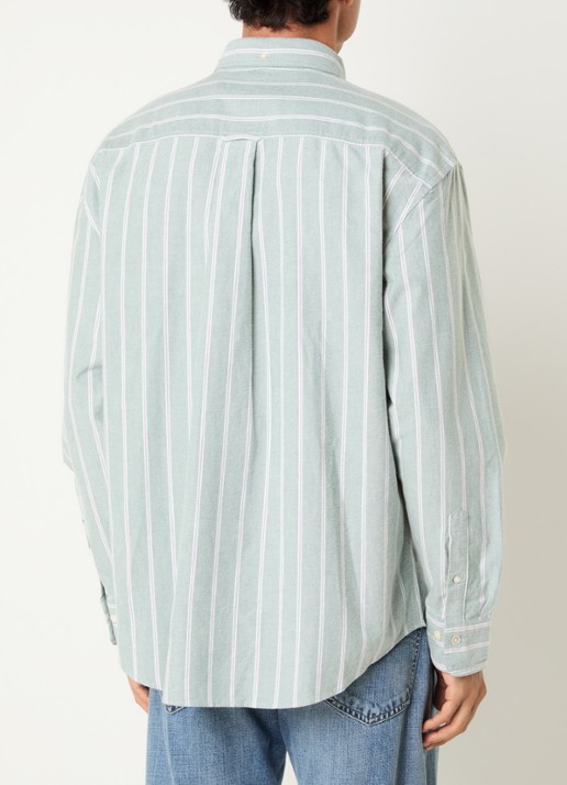 Gant Regular fit overhemd met streepprint - achterkant lichtgroen