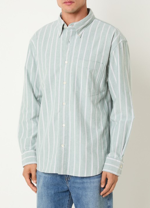 Gant Regular fit overhemd met streepprint - detail 4 lichtgroen