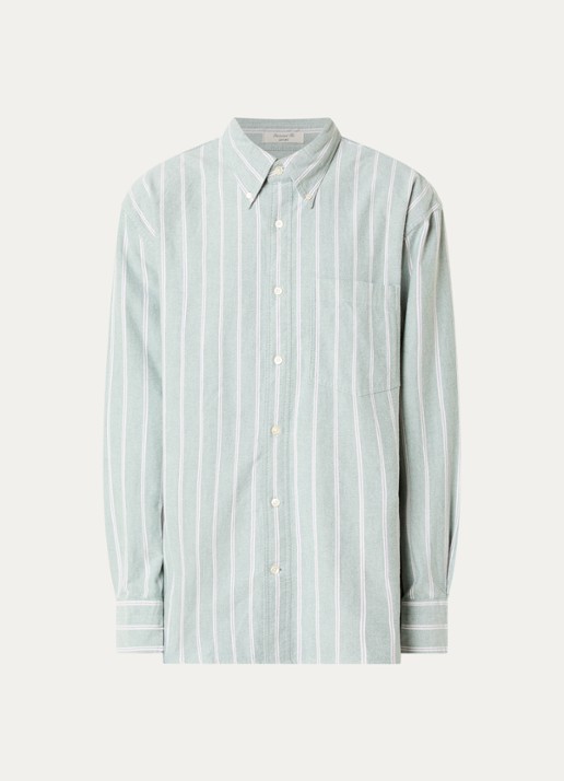Gant Regular fit overhemd met streepprint - voorkant 2 lichtgroen