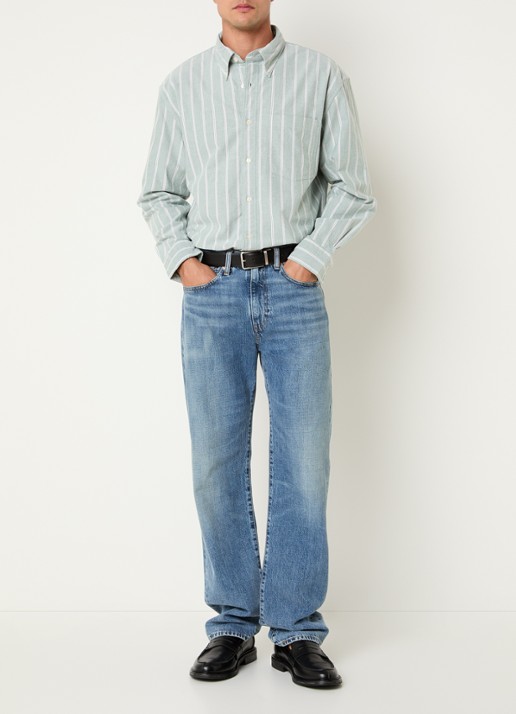 Gant Regular fit overhemd met streepprint - voorkant 3 lichtgroen