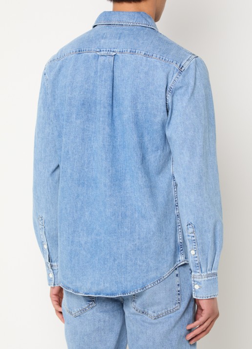 Gant Regular fit overhemd van chambray - achterkant 2 indigo