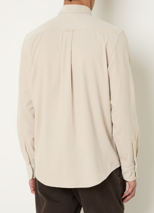 Gant Regular fit overhemd van corduroy met logoborduring - achterkant 4 beige