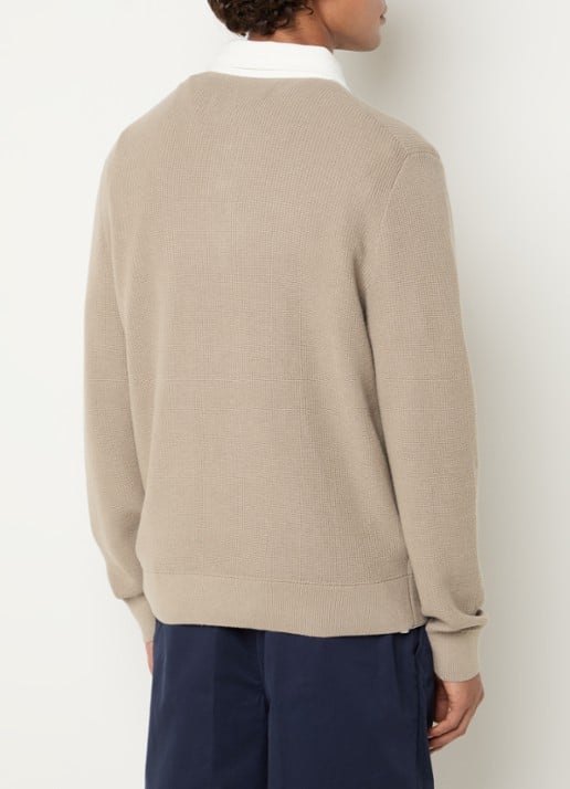 Gant Regular fit polo in wolblend - achterkant 4 taupe