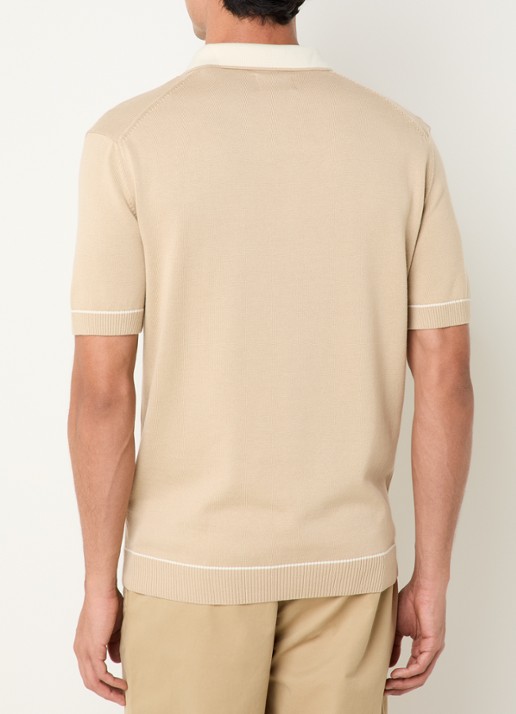 Gant Regular fit polo met logo - achterkant beige