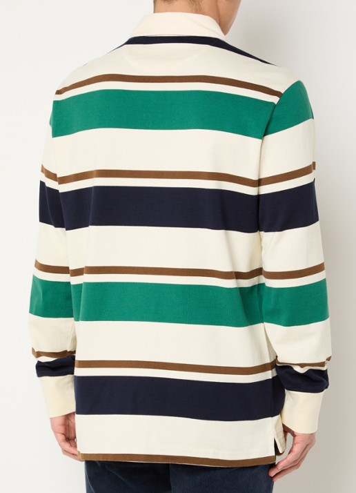 Gant Regular fit polo met streepprint en logo - achterkant 2 gebroken wit