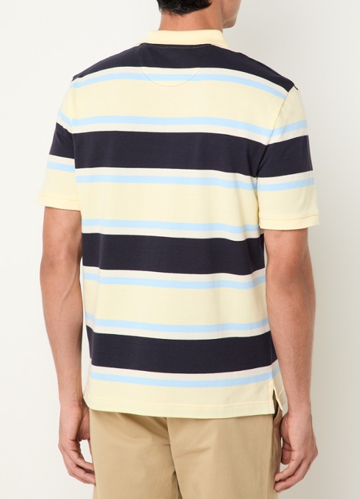 Gant Regular fit polo met streepprint en logoborduring - achterkant vanillegeel