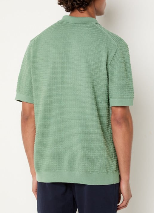 Gant Regular fit polo met structuur - achterkant 2 groen