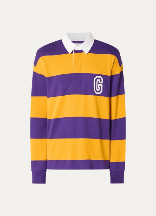 Gant Rugger regular fit polo met logo- en backprint - voorkant 2 oranje