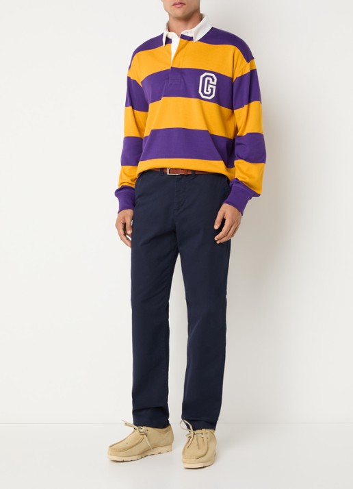 Gant Rugger regular fit polo met logo- en backprint - voorkant 3 oranje
