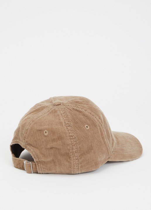 Gant Shield pet met  van corduroy met logoborduring - detail lichtbruin