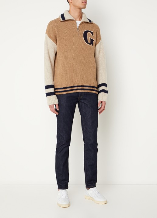 Gant Slim fit jeans met donkere wassing - voorkant 4 indigo