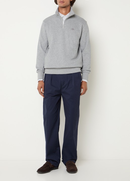 Gant Straight fit chino met steekzakken - voorkant 2 blauw