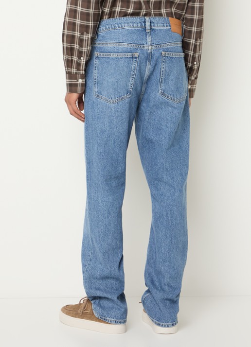Gant Straight leg jeans met lichte wassing - achterkant 5 indigo