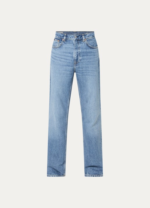 Gant Straight leg jeans met lichte wassing - voorkant indigo