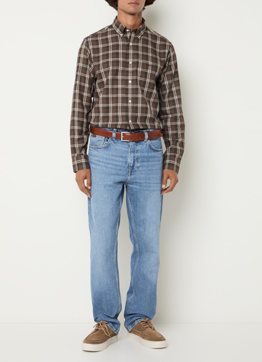 Gant Straight leg jeans met lichte wassing - voorkant 2 indigo
