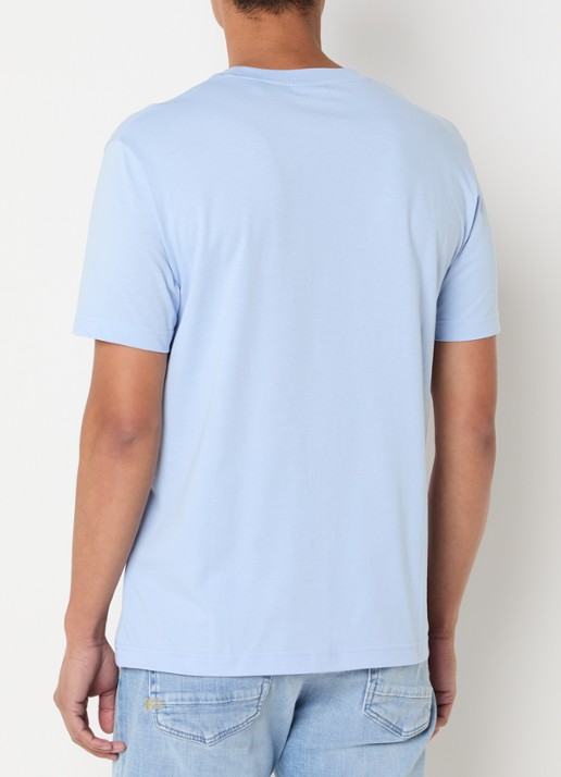 Gant T-shirt met flock logoprint - achterkant 2 lichtblauw