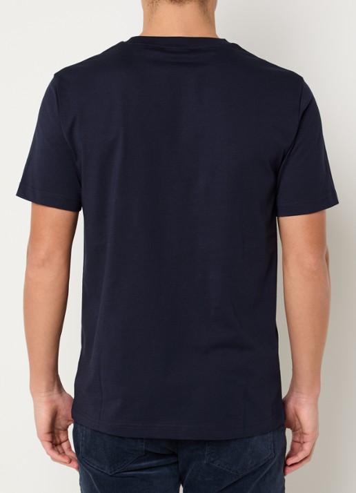 Gant T-shirt met flock logoprint - achterkant 4 donkerblauw