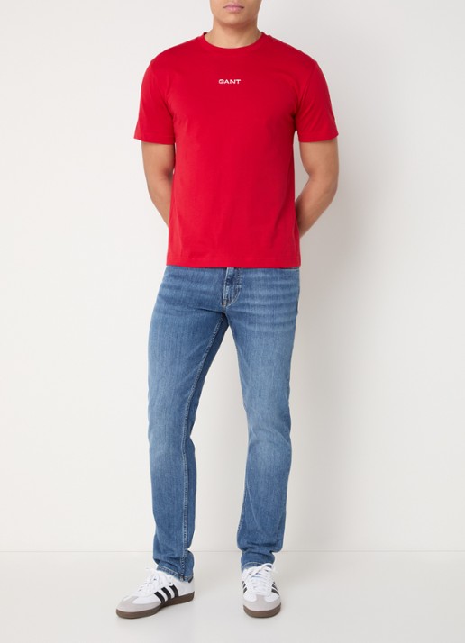 Gant T-shirt met logo - voorkant 2 rood