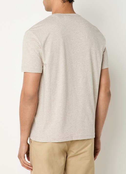 Gant T-shirt met logoborduring - achterkant 3 naturel