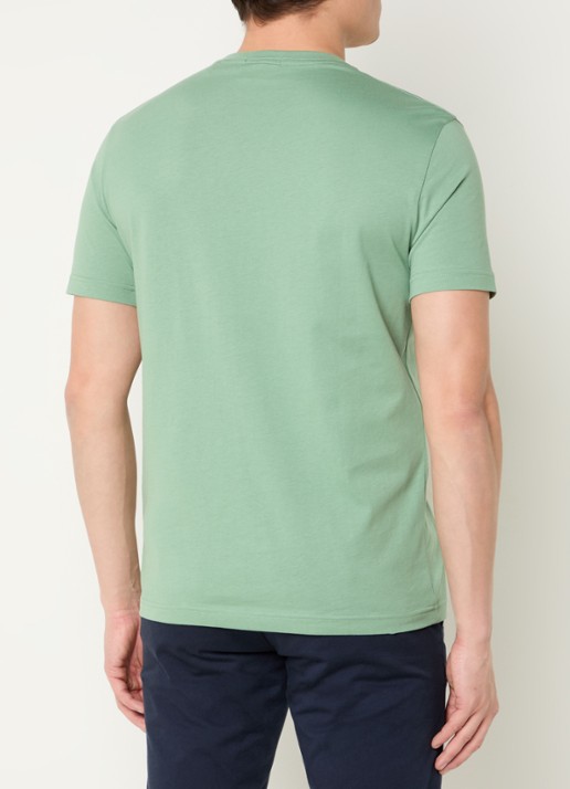 Gant T-shirt met logoborduring - achterkant 3 lichtgroen