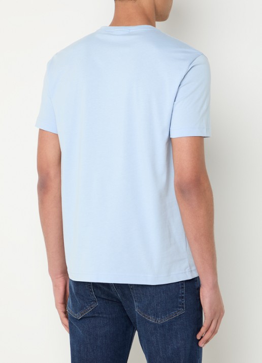 Gant T-shirt met logoborduring - achterkant 2 lichtblauw