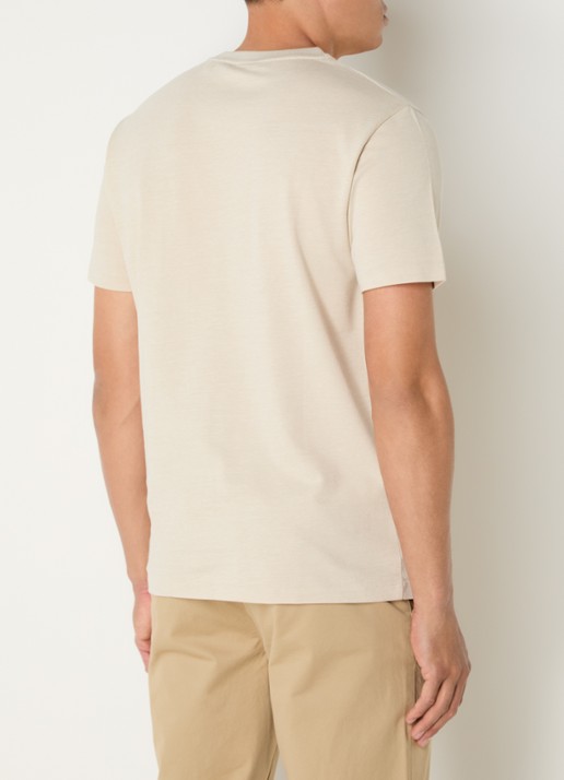 Gant T-shirt met structuur - achterkant beige