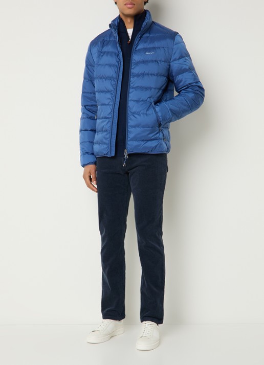 Gant Tapered fit korte joggingbroek met steekzakken  - voorkant 2 kobaltblauw