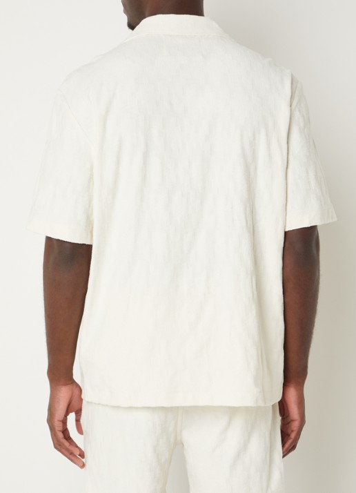 Gant Terry regular fit overhemd met structuur - achterkant creme