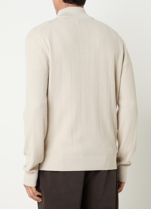 Gant Trui met logo en halve rits - achterkant 4 beige