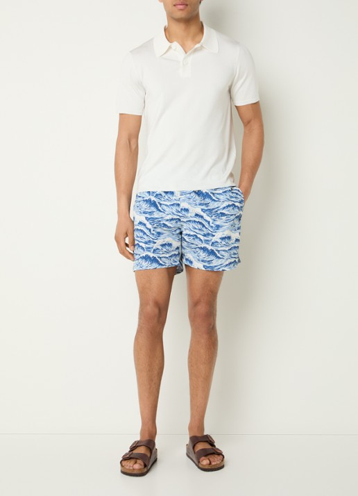 Gant Zwemshorts met print en steekzakken - voorkant 2 indigo