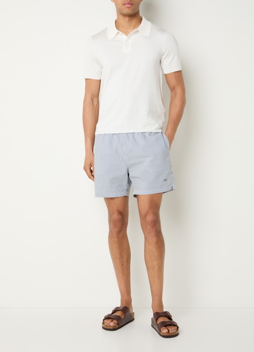 Gant Zwemshorts met streepprint en steekzakken - voorkant 3 indigo