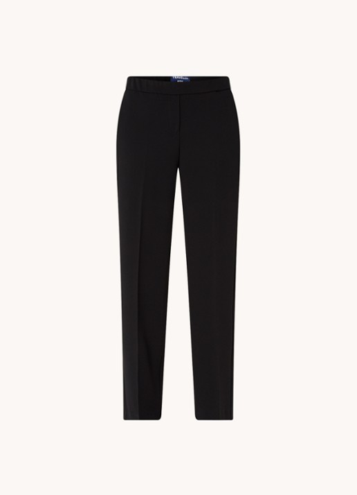 Gardeur Franca mid waist wide fit pantalon met persplooi - voorkant zwart