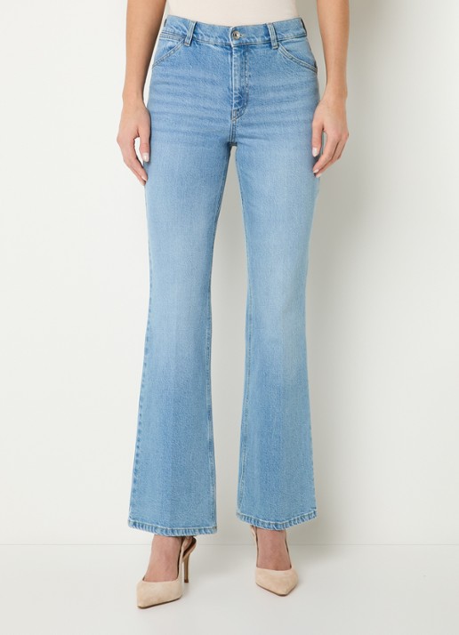 Gardeur High waist flared jeans met lichte wassing