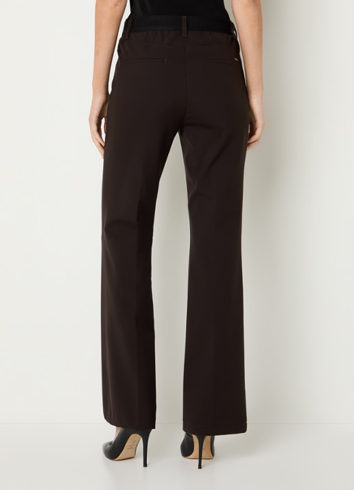 Gardeur High waist flared pantalon met stretch - achterkant donkerbruin