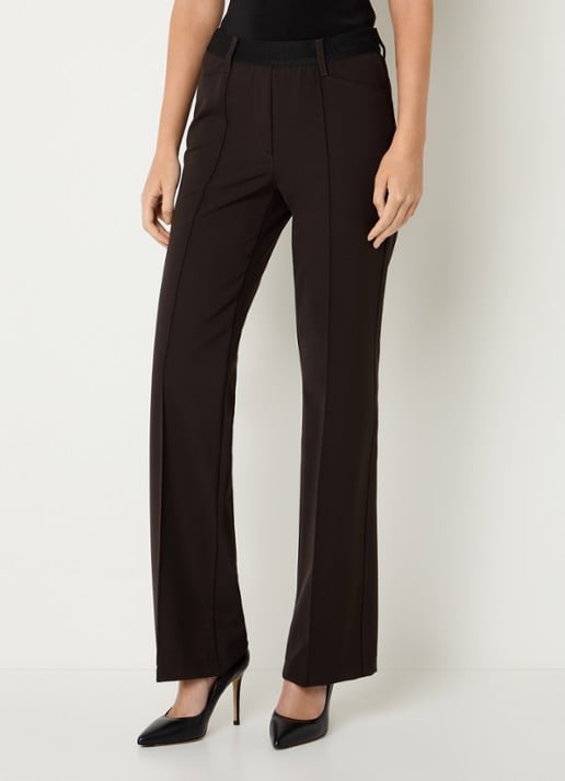 Gardeur High waist flared pantalon met stretch - detail 2 donkerbruin
