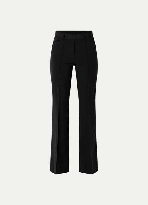Gardeur Mid waist flared fit pantalon met steekzakken  - voorkant zwart