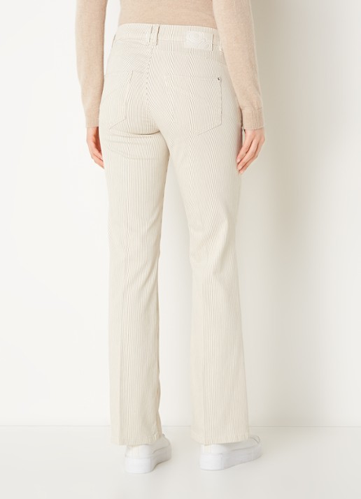 Gardeur Mid waist flared jeans met streepprint - achterkant 5 zand