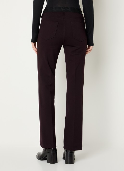 Gardeur Mid waist flared pantalon met stretch - achterkant aubergine