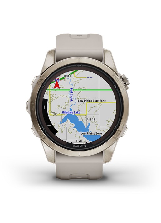 Garmin Fenix 7S Pro Solar horloge 42 mm met saffierglas - detail 6 goud