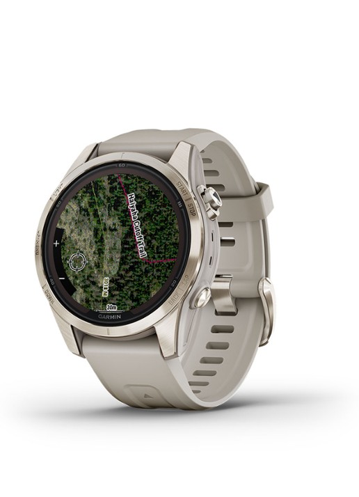 Garmin Fenix 7S Pro Solar horloge 42 mm met saffierglas - voorkant 2 goud