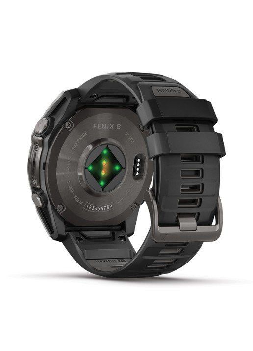 Garmin Fenix 8 51mm, AMOLED, saffier - detail 3 zwart