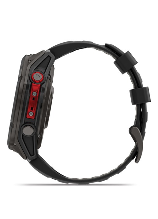Garmin Fenix 8 Pro Microled LTE smartwatch 51 mm, Saffierglas, Titanium met siliconen band - detail 4 antraciet