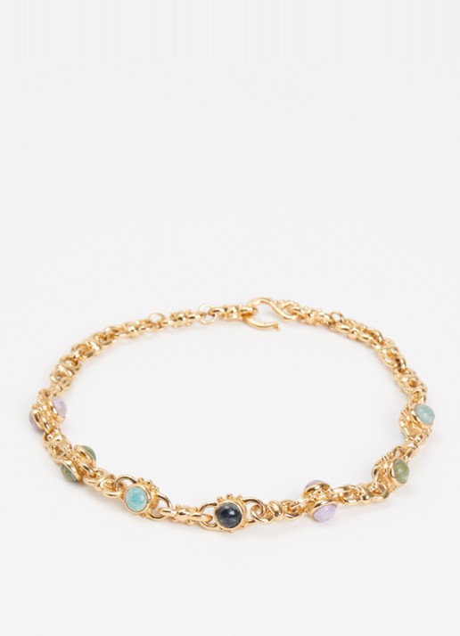 Gas Bijoux Amarante schakelketting verguld - detail multicolor