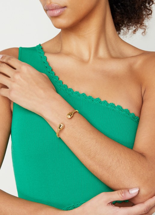 Gas Bijoux Duality Large Scaramouche bangle verguld - voorkant 3 goud
