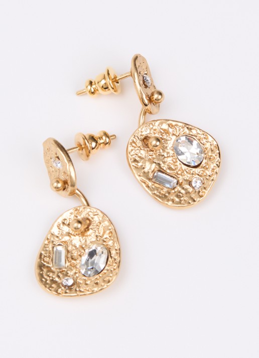 Gas Bijoux Eclipse oorstekers verguld met kristal - detail 3 goud