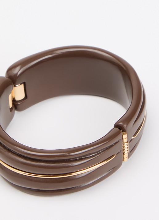 Gas Bijoux Écume bangle verguld - detail bruin