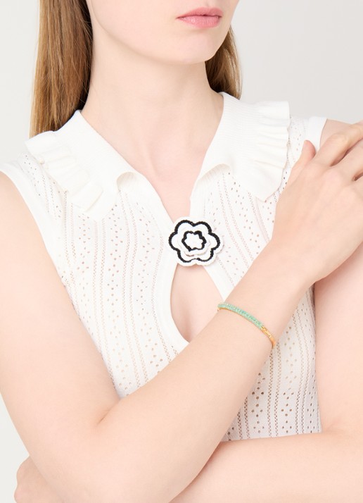 Gas Bijoux Lyre bangle verguld - voorkant 3 groen
