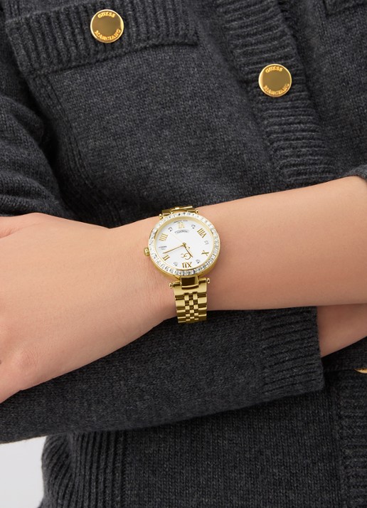 Gc Watches Flair Crystal horloge Z01022L6  - voorkant 2 goud